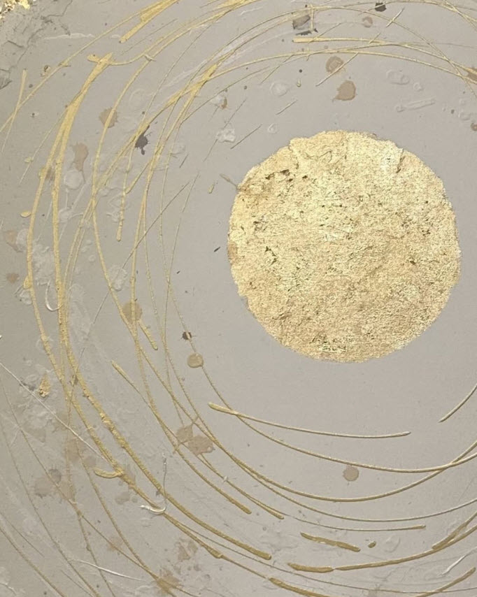 Lau Vago - New Gold - Composition minérale or. Artiste plasticienne Belgique