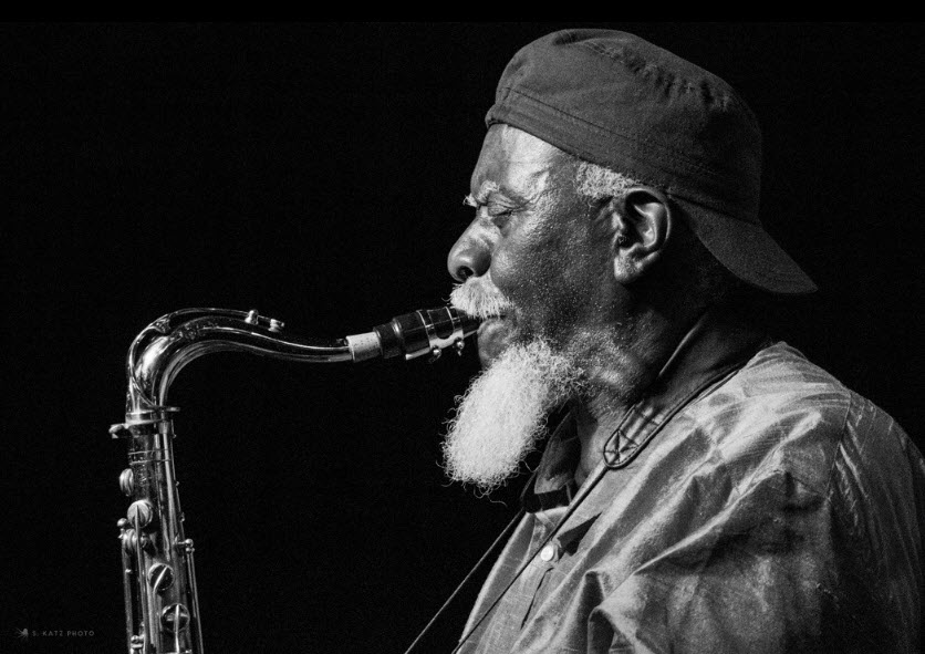 Sigmund Katz Photo - Jazz in Black & White - Jazzman Pharoah Sanders