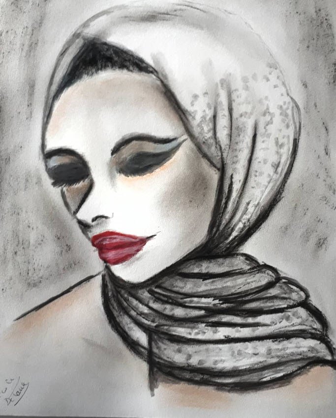 Femme au Foulard Noir par Nicole De Pauw
