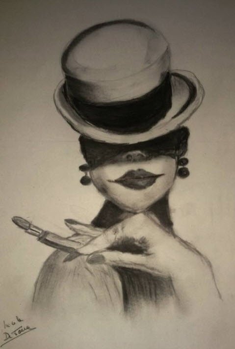 La femme élégante - Dessin par Nicole De Pauw Bruxelles