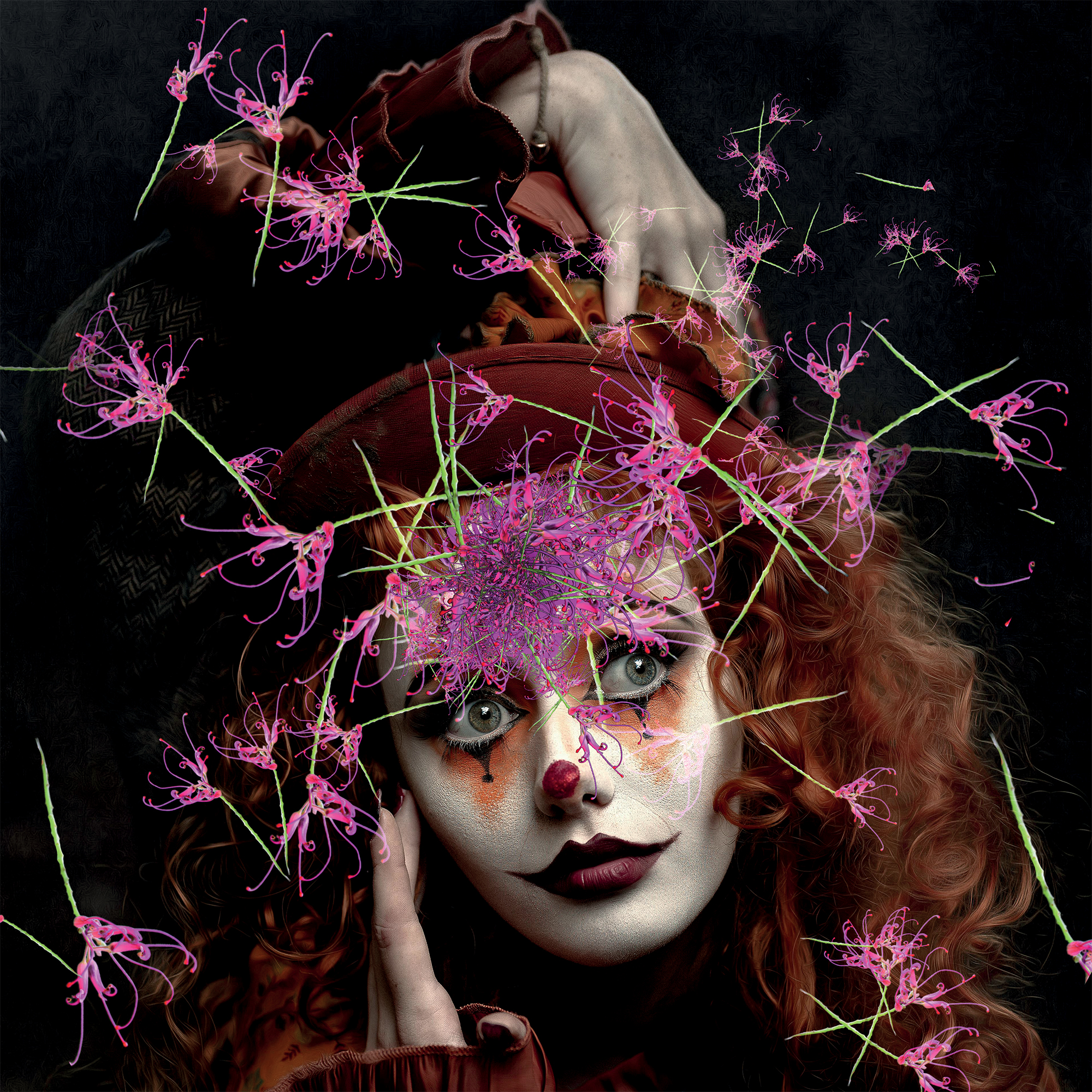 Fleurs Magenta sur Porcelaine — Leo Sélian