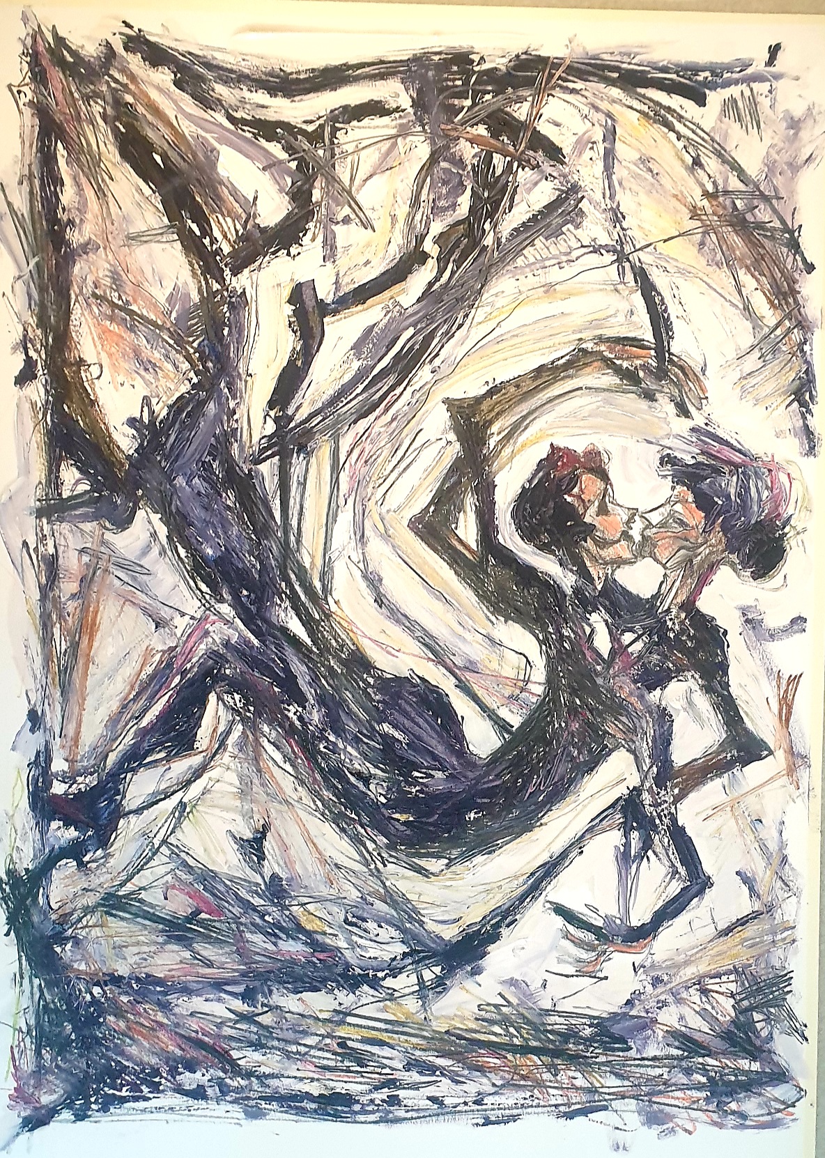 Amour relation tumultueuse peinture huile de Jerome Selosse Bruxelles