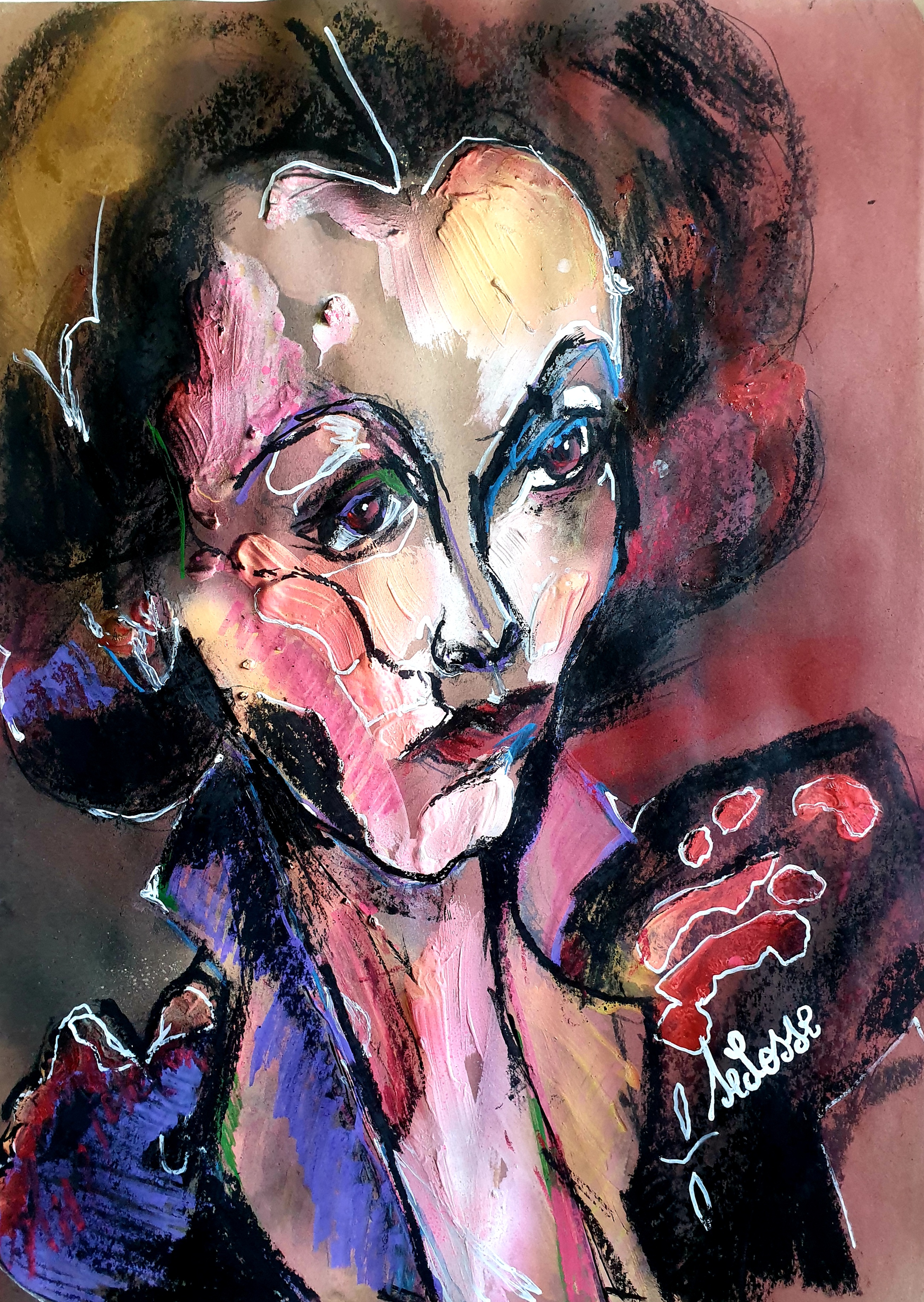 Hannah Arendt Philosophie - Portraits d'icônes  Expressionnise Jérôme Selosse