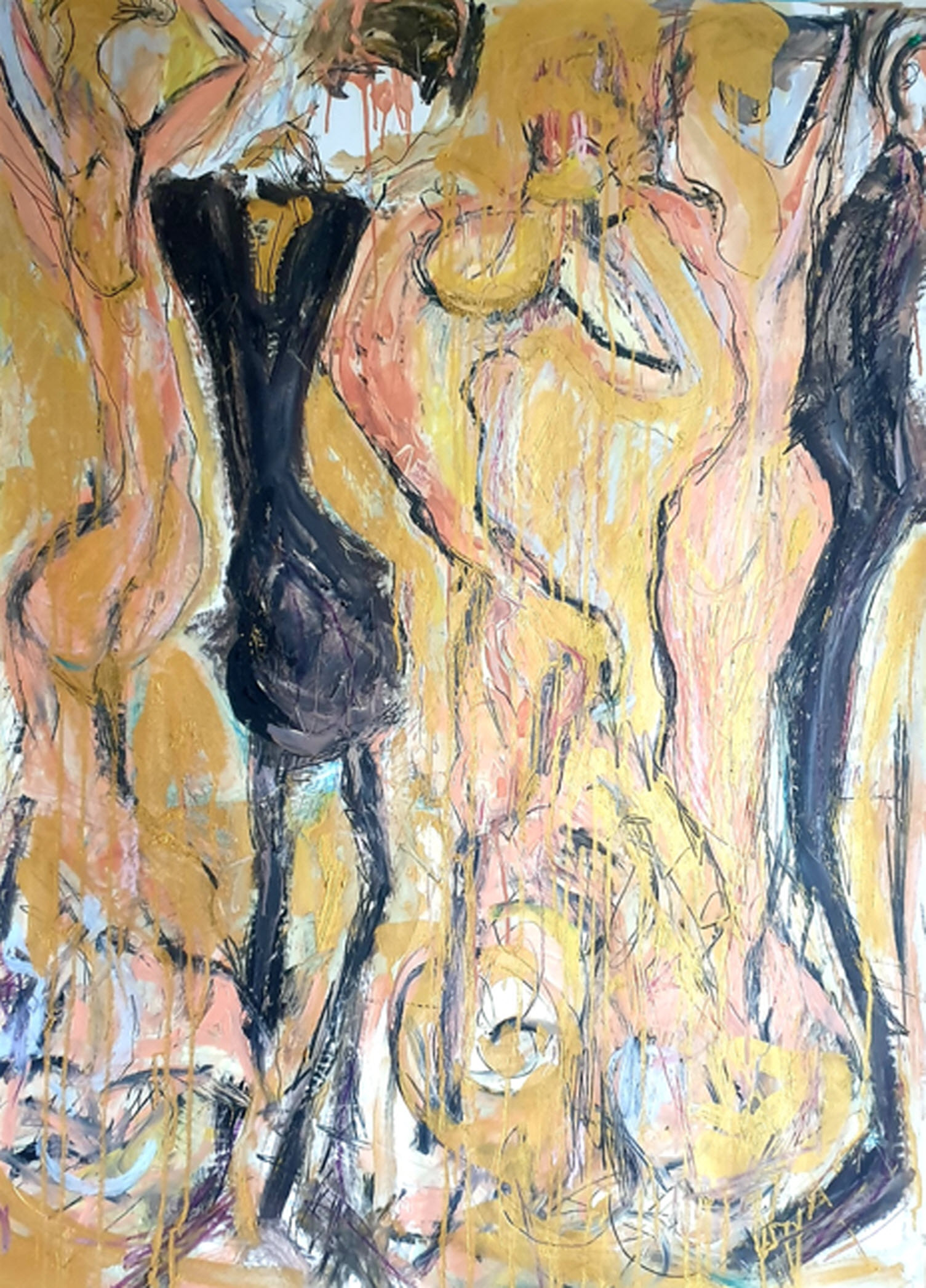 Jérôme Selosse: Éclatante Danse Expressionniste en Or