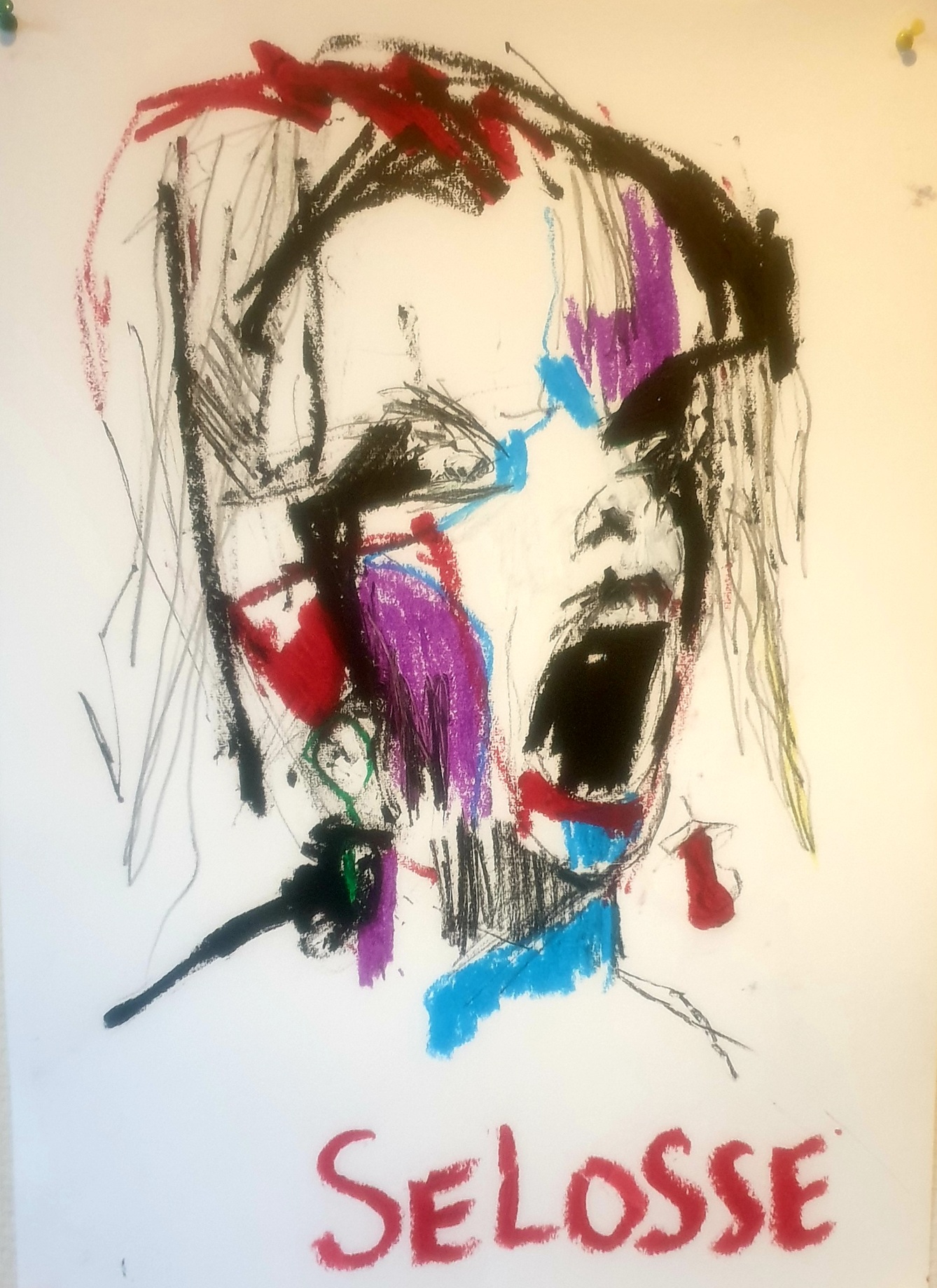 "Le cri" Portrait Expressionniste Jérôme Selosse Artiste peintre Bruxellois