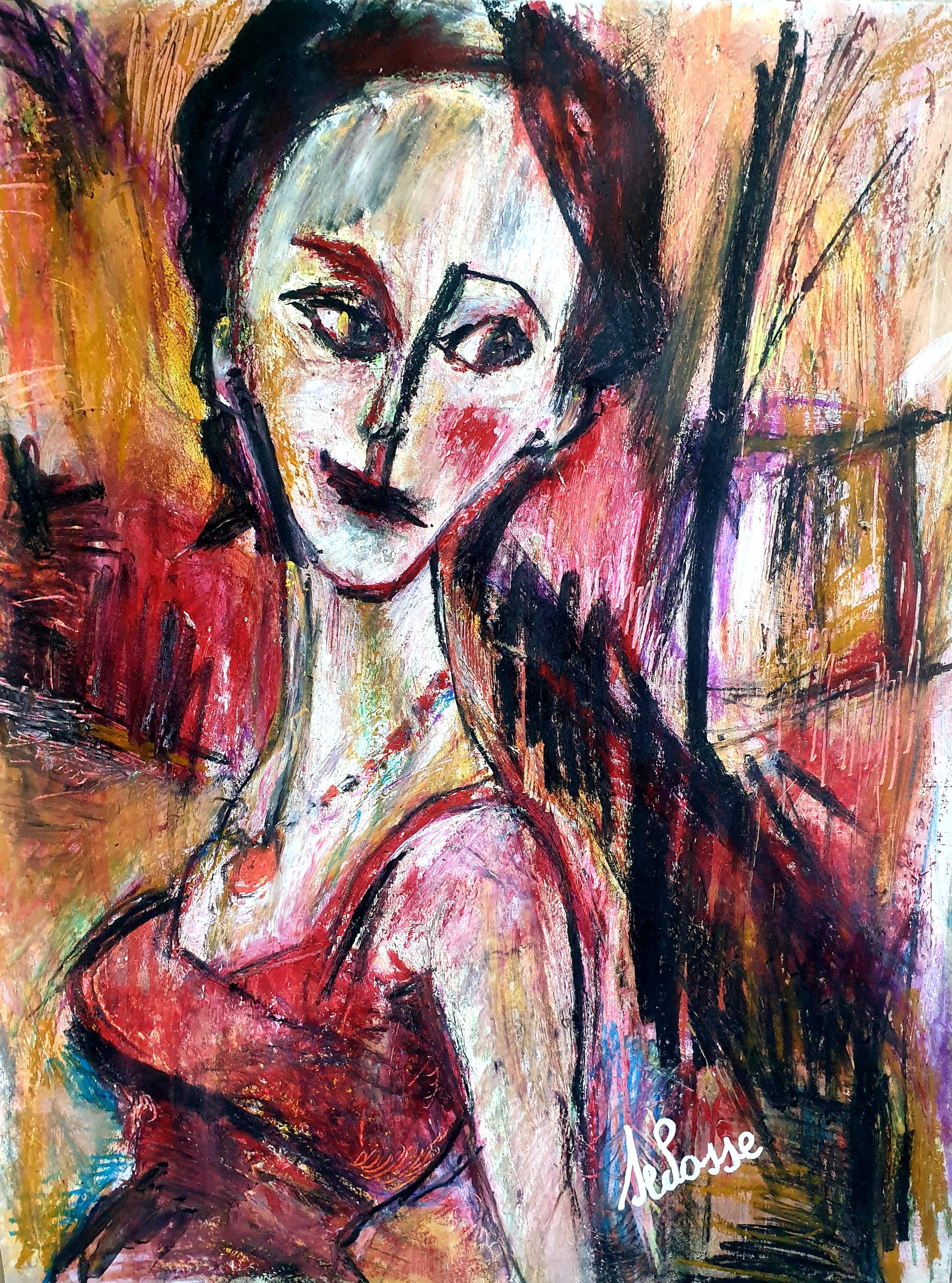 Portrait de Suzanne Valadon (Peinture) - Par l'artiste Jérôme Selosse Bruxelles