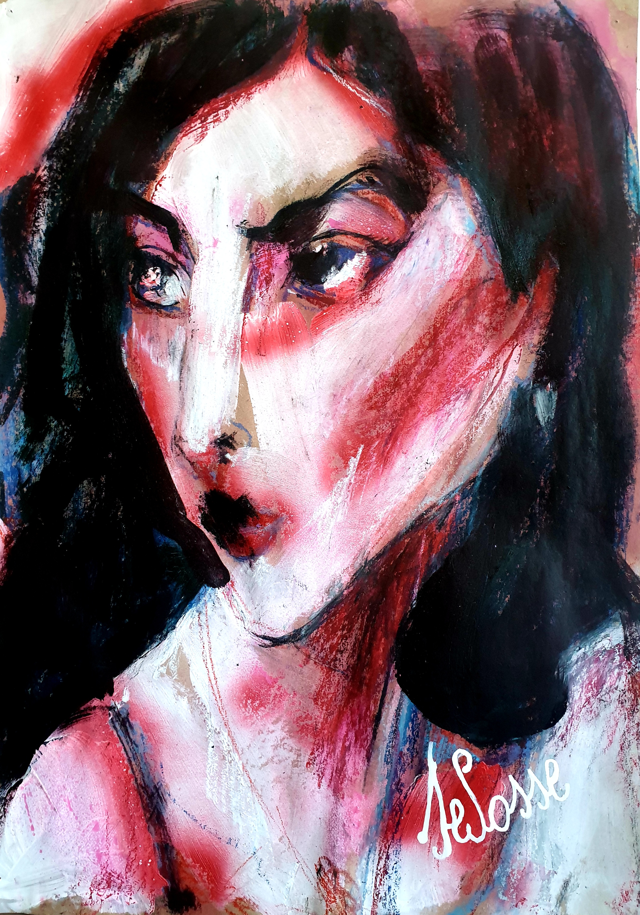Portrait expressionniste Dora Maar (Photographe Surréaliste)