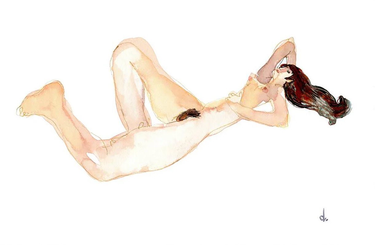 Allongée rousse - Serge Dehaes - Croquis d’académie à Bruxelles — Serge Dehaes