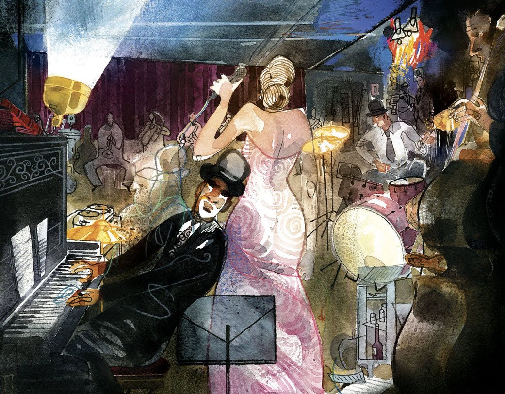 Ambiance Jazz et "Cat-Band" : Illustration Originale de Serge Dehaes — Serge Dehaes