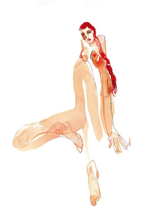 La tresse rouge, étude de Serge Dehaes - artiste illustrateur bruxellois — Serge Dehaes