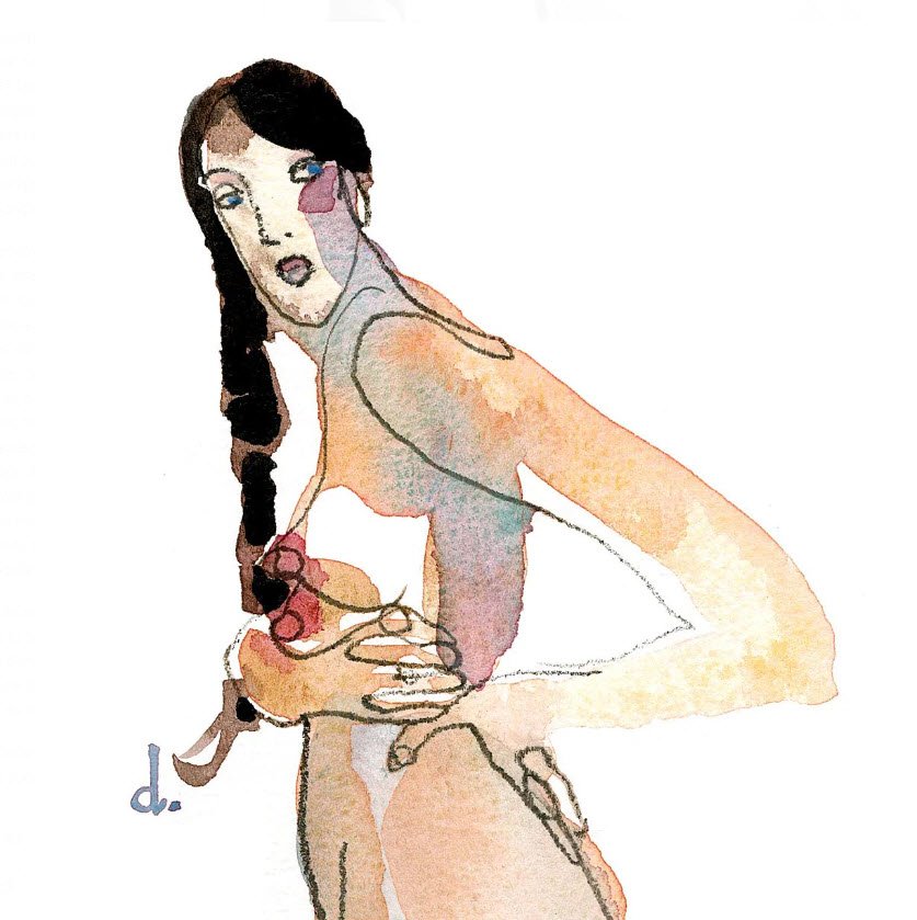 Profil de femme à la natte — Serge Dehaes — Serge Dehaes