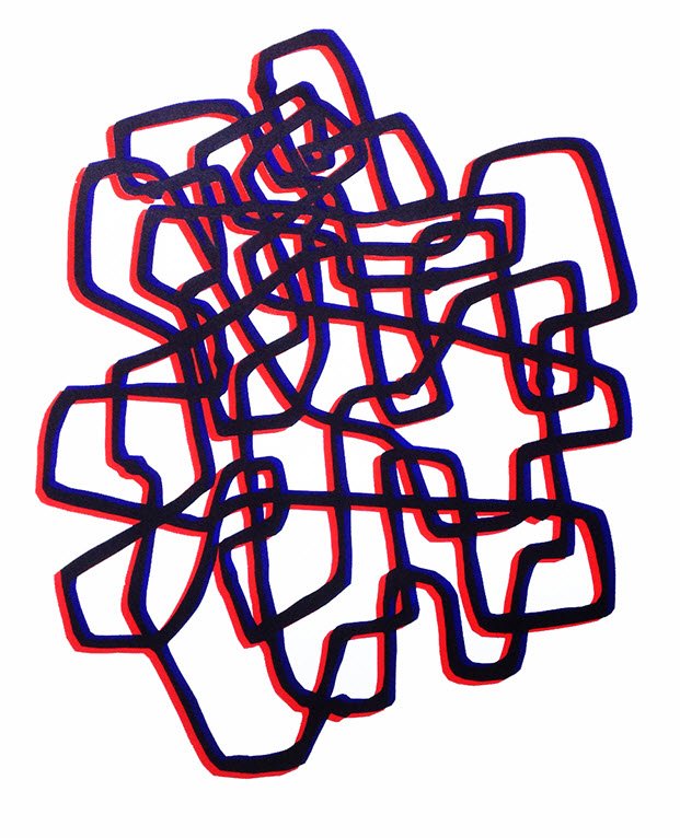 Entrelacs monotype par Gundi Falk - Artiste peintre Bruxelles