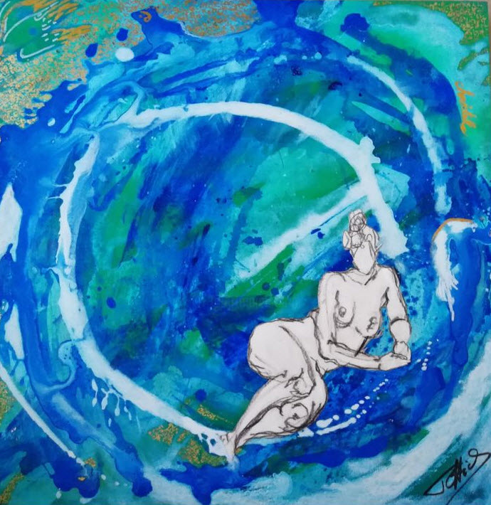 "Dans le tourbillon de la vie" Peinture par Christel Totté