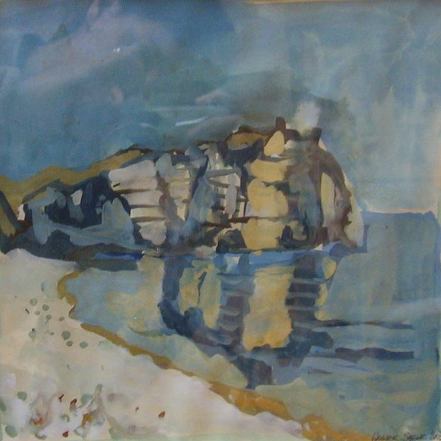 Isabelle Garnier Sagne - Artiste plasticienne Montreuil - Étretat en février - Etal bleu