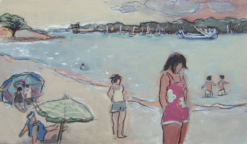 Peinture gouache sur papier, Série Gouaches d'été par Isabelle Garnier Sagne