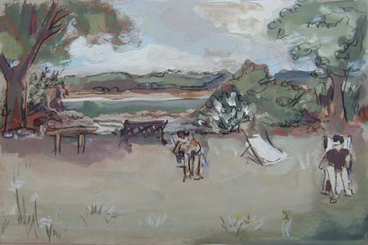 Scène de campagne rustique - Peinture Isabelle Garnier Sagne