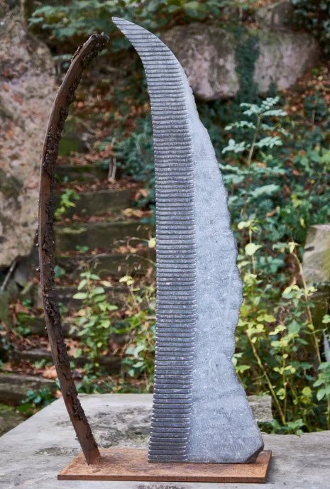 Sculpture en Pierre, Bronze, Acier - Dialogues Minéraux