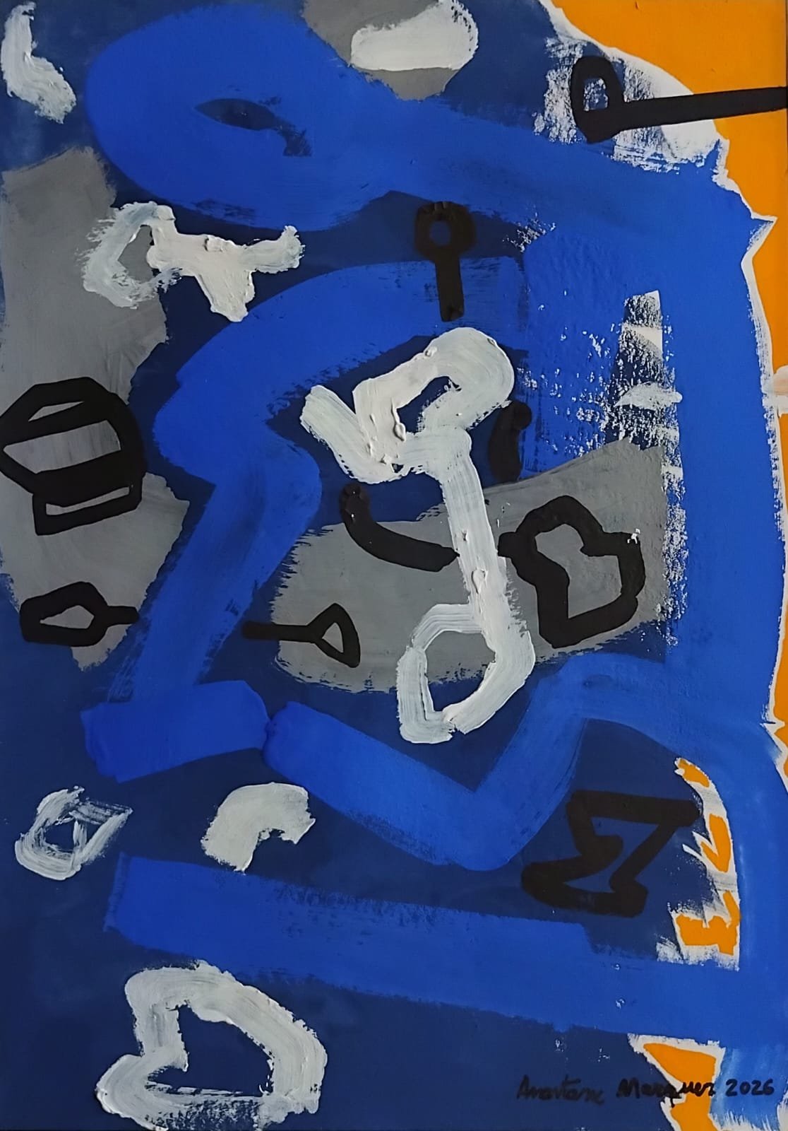Écritures blanches sur bleu nuit — Anastasio Marquez