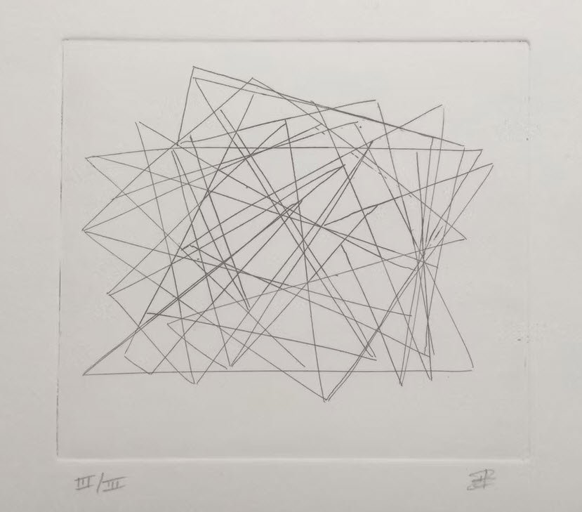 Gravure à l'eau forte abstraite par Isabelle Fagot