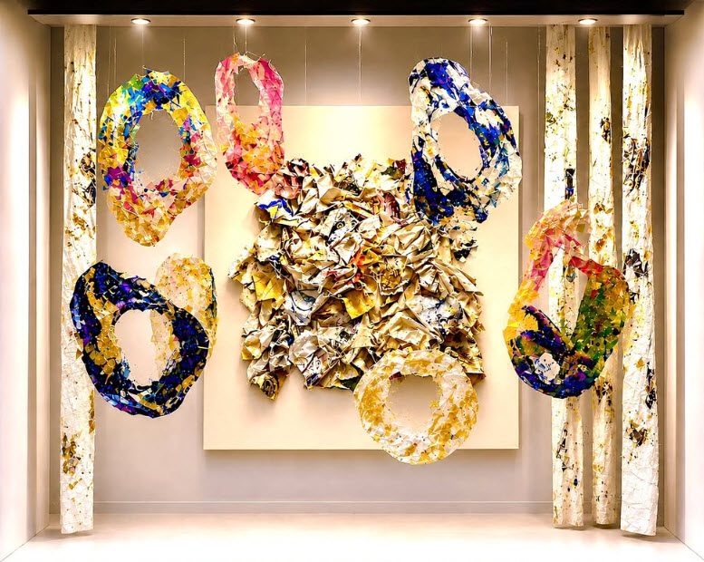 Saloua Sahiri - installation immersive où la matière froissée devient mémoire, souffle et lumière