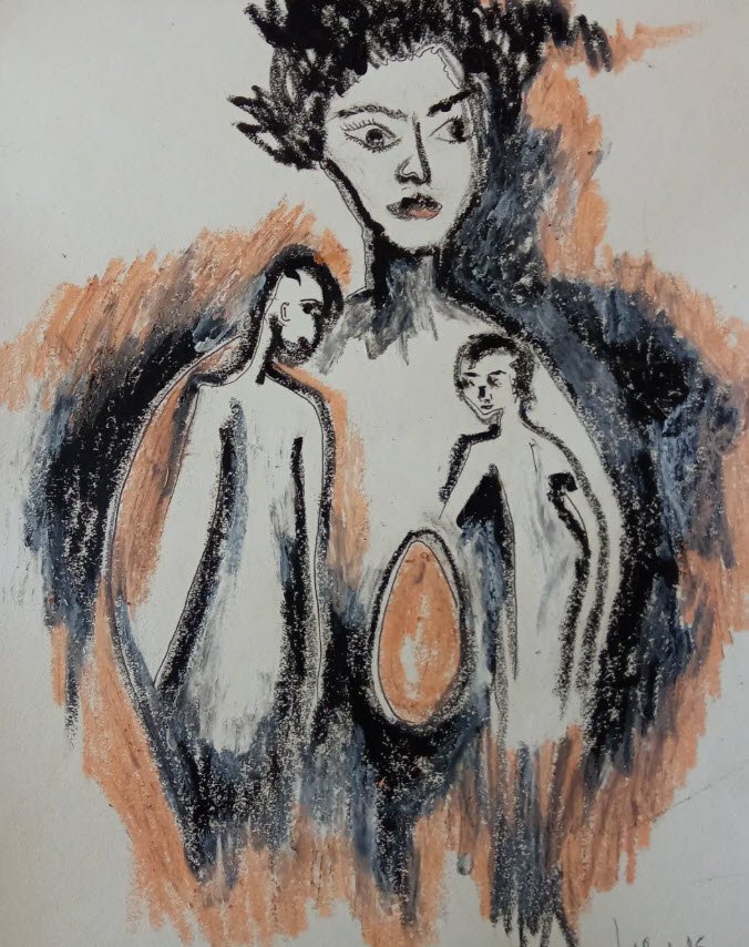 "Maman" dessin de Loouze Fabrizio - Artiste plasticienne Charleroi — Loouze Fabrizio