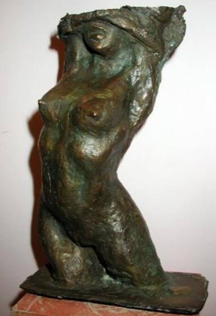 "Torse féminin" - sculpture en bronze de Claude Hardenne - artiste sculpteur belge