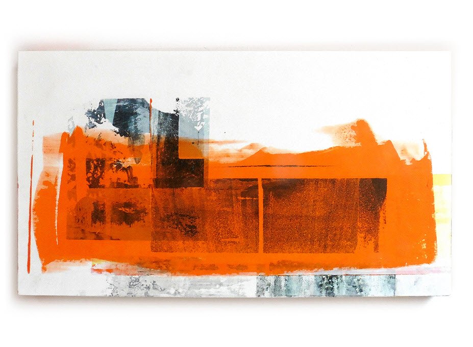 Composition abstraite "Orange Window" de l'artiste Véronique Hariga Bruxelles — Véronique Hariga