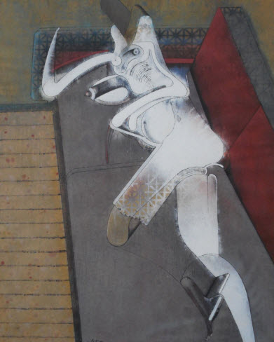Femme allongée Christian Rolet figure blanche 1974
