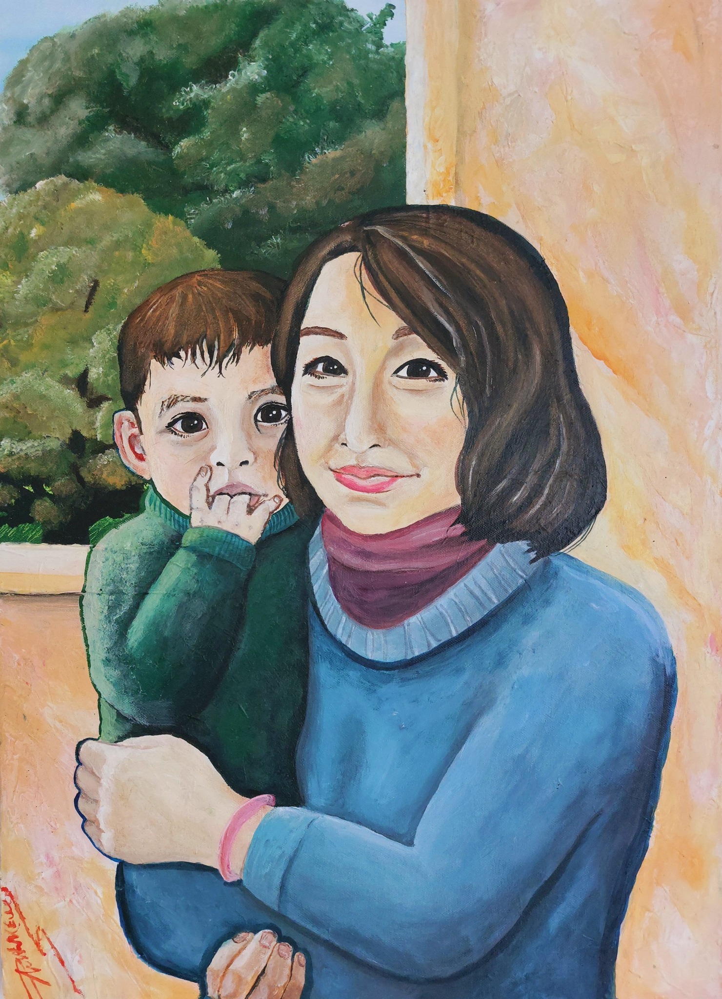 Portrait de ma femme et de notre premier fils - Raphael van Keulen - Bruxelles