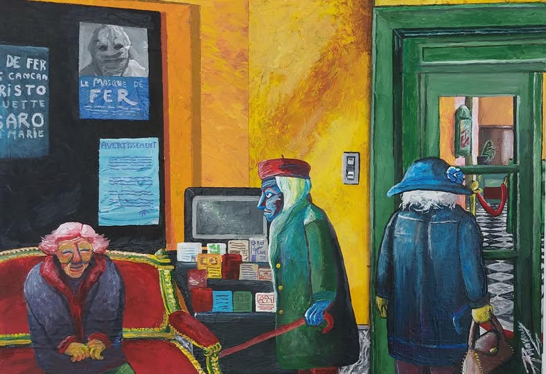 Trois vieilles attendant l'ouverture de la salle (Série "Théâtralités") - Raphael van Keulen - Bruxelles