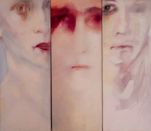 Trois visages - "Silence" huile sur toile  2007, Véronique Poppe