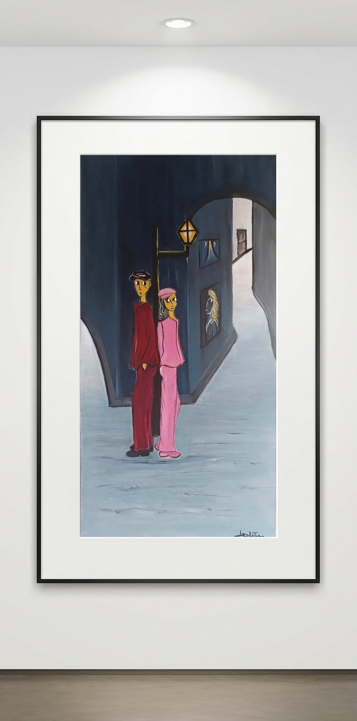 Réverbère — mise en situation Galerie d'Art — Annie Fontaine, Bruxelles