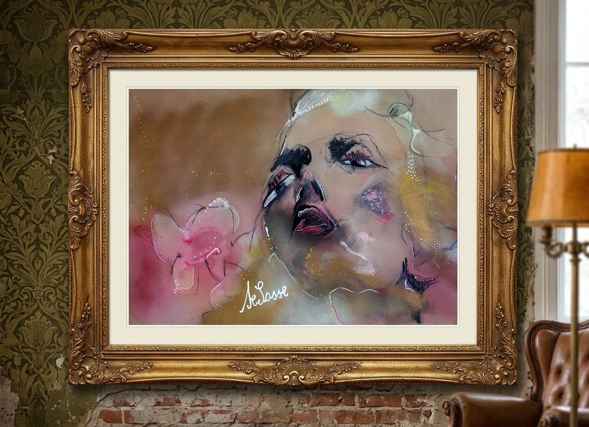 Vibration Portrait Expressionniste Falling Into Time Parov Stelar - Selosse 2026 — mise en situation Intérieur Vintage — Jérôme Selosse, Bruxelles