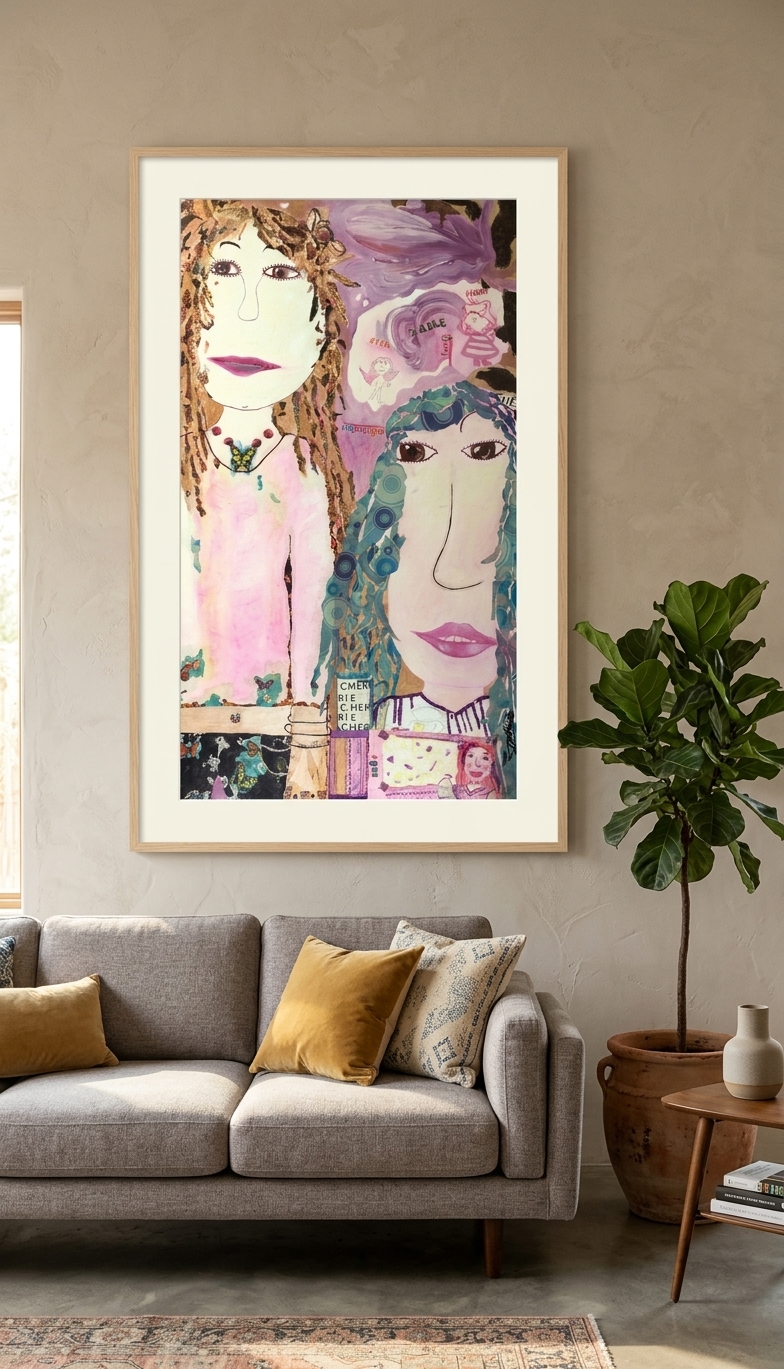 L’enfance Oeuvre réalisée par Christel Totté. — mise en situation Salon Moderne — Christel Totté, Zaventem, Belgique