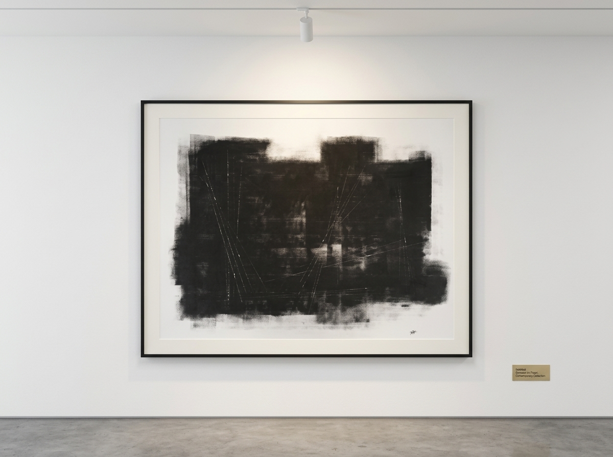 "Forme" par Isabelle Fagot – Composition urbaine abstraite — mise en situation Galerie d'Art — Isabelle Fagot, Liège, Belgique