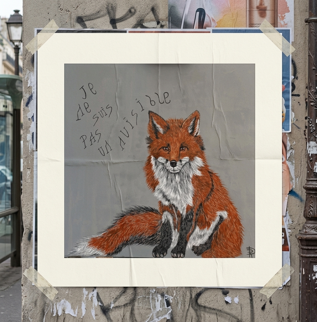 "Je ne suis pas un nuisible" - par l'artiste Rose de la Haye Bruxelles — mise en situation Affiche Urbaine — Rose de la Haye, Bruxelles, Belgique
