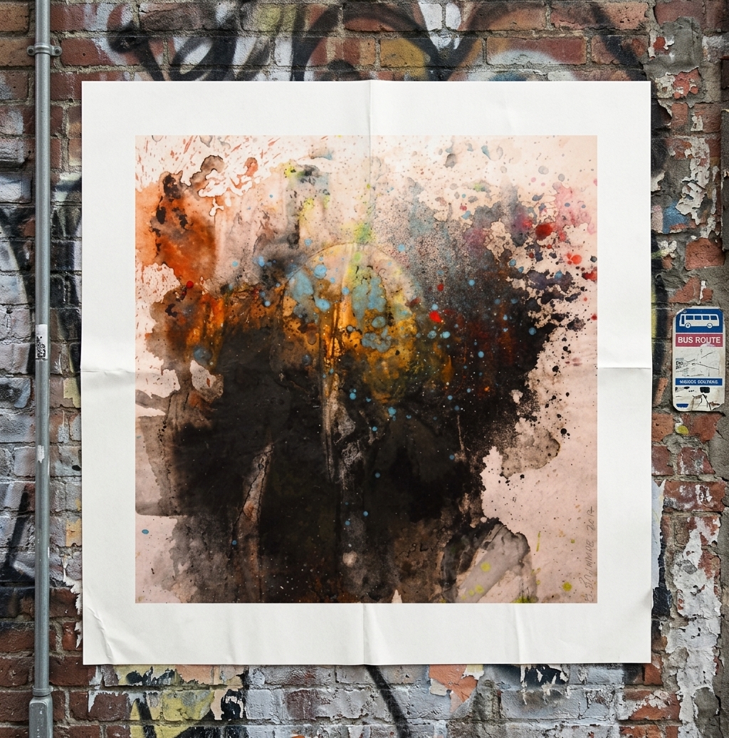 Portrait anthropomorphique - In Head Collection 2 0 1 6 © Brahim Boulminate — mise en situation Affiche Urbaine — Brahim Boulminate, Bruxelles