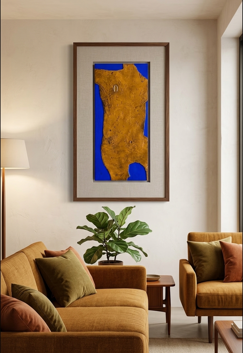 ZERO ON THE LEFT - par l'artiste peintre Brahim Boulminate / 2 0 2 6 — mise en situation Salon Moderne — Brahim Boulminate, Bruxelles