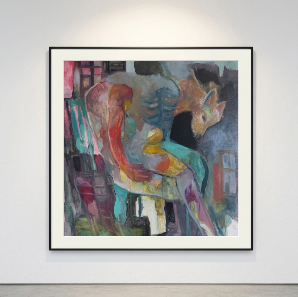 "Intime" peinture à l'huile de Valérie Vandevondel — mise en situation Galerie d'Art — Valérie Vandevondel, Namur, Belgique