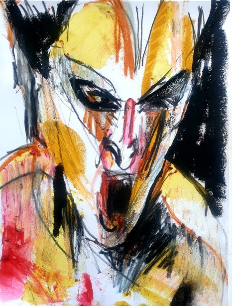 Visage-masque hurlant en jaune et noir, série « Le Cri » de Jérôme Selosse.

Yeux noirs étirés, nez long, bouche hurlante : le visage devient masque, encadré de pointes noires et de jaunes acides. Un cri à la fois tragique et grimaçant, entre carnaval et effroi.

À voir le dimanche 8 novembre 2026, de 10h à 17h, chez SELOSSE ART, 22 avenue Armand Huysmans, 1050 Ixelles — journée « Nietzsche vs Selosse » du Parcours d'Artistes d'Ixelles. Entrée libre.

🎨 Jérôme Selosse sur DROPMUSE : https://dropmuse.art/artiste/jerome-selosse-artiste-numerique-dessinateur-bruxelles
🌐 Son site : https://www.selosse.art
📍 Parcours d'Artistes d'Ixelles 2026 : https://dropmuse.art/evenement/parcours-dartistes-dixelles-2026-ateliers-ouverts-creation-locale-ixelles-ixelles-bruxelles