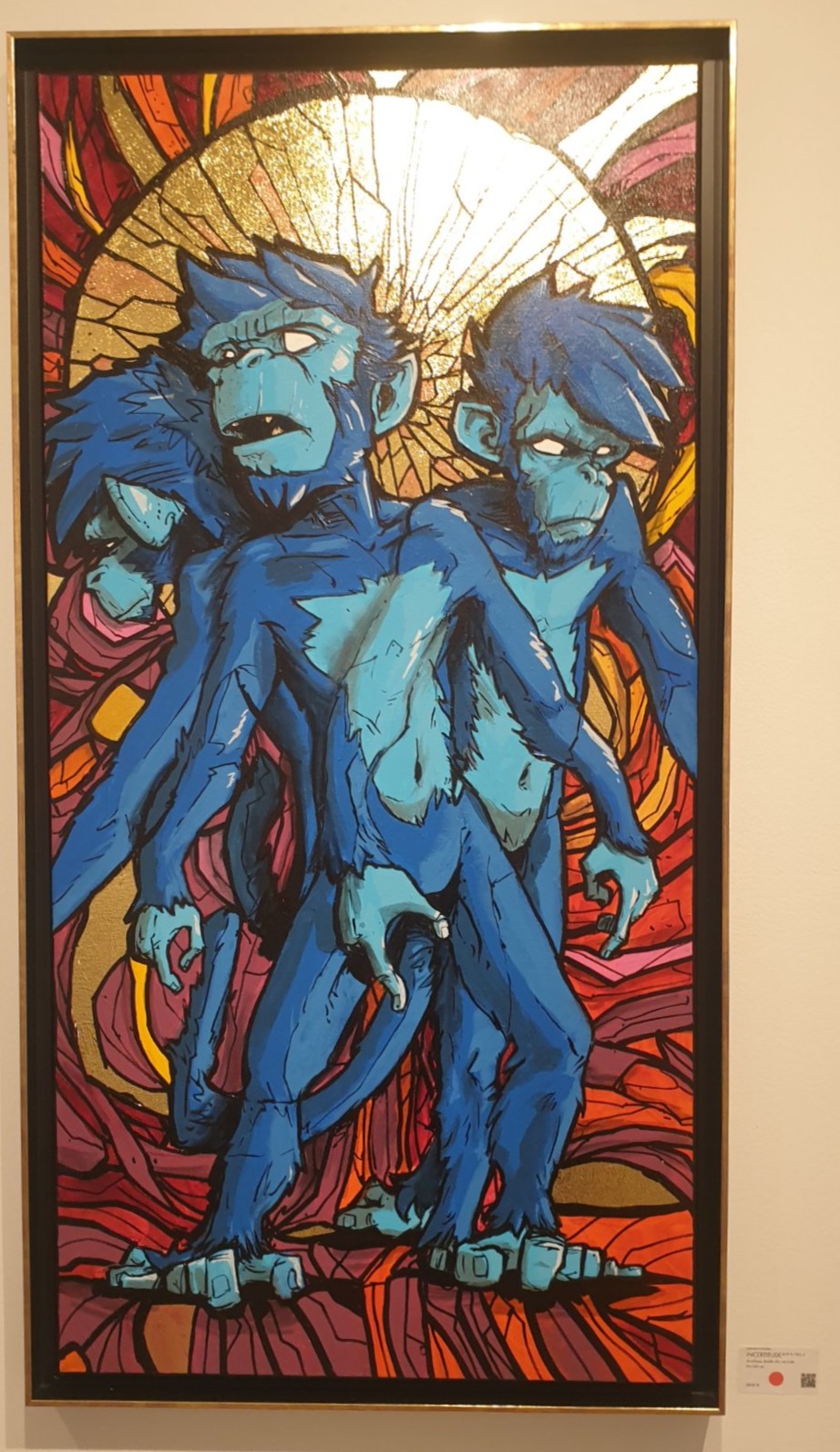 Gros plan sur l'une des œuvres phares du multivers de Zariel (Benjamin Chaignon). Avec ses créatures simiesques bleues à l'esthétique singulière, le peintre nous interpelle. Cette toile est actuellement visible lors de l'exposition "FIAT LUX!". Soutenir la scène artistique locale est primordial, et ma rencontre avec la galerie d'art contemporain Zaza from Brussels m'a prouvé qu'il existe encore des lieux "coup de cœur" passionnés à Bruxelles.
Voir les liens utiles en bas de la description.

🔗 Pour aller plus loin et soutenir l'art local :
Découvrez le peintre Zariel (Benjamin Chaignon) : https://www.zariel.fr/
Le détail de l'exposition "FIAT LUX!" : https://dropmuse.art/evenement/fiat-lux-plongee-dans-le-multivers-de-lartiste-zar-zazafrombrussels-bruxelles-f92553
La fiche acteur culturel de Zaza from Brussels : https://dropmuse.art/acteur-culturel/zazafrombrussels
Suivre la galerie sur Instagram : https://www.instagram.com/zazafrombrussels/
Ne manquez pas la prochaine expo "The Working Dead" par Renier Semidey : https://dropmuse.art/evenement/the-working-dead-renier-semidey-zazafrombrussels-bruxelles-a9c827
Retrouvez toute l'actualité culturelle sur Dropmuse : https://dropmuse.art/

Photographie — Exposition "FIAT LUX!" - Plongée dans le Multivers de l'artiste Zariel au Zaza from Brussels - Bruxelles, ZazafromBrussels