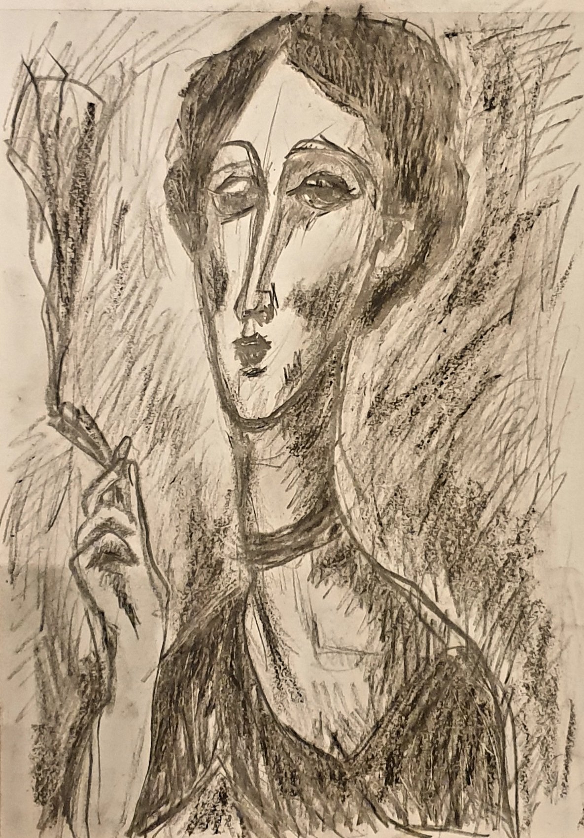 Portrait de femme au long cou et au visage étiré, dessin au crayon graphite de Jérôme Selosse, à la manière de Modigliani.

Visage allongé, nez droit, bouche menue, cou étiré : le portrait reprend la géométrie des visages de Modigliani. Les hachures de graphite construisent l'ombre autour de la figure, qui tient à la main un objet léger, éventail ou plume.

À voir le vendredi 6 novembre 2026, de 18h à 22h, chez SELOSSE ART, 22 avenue Armand Huysmans, 1050 Ixelles — journée « Modigliani vs Selosse » du Parcours d'Artistes d'Ixelles. Entrée libre.

🎨 Jérôme Selosse sur DROPMUSE : https://dropmuse.art/artiste/jerome-selosse-artiste-numerique-dessinateur-bruxelles
🌐 Son site : https://www.selosse.art
📍 Parcours d'Artistes d'Ixelles 2026 : https://dropmuse.art/evenement/parcours-dartistes-dixelles-2026-ateliers-ouverts-creation-locale-ixelles-ixelles-bruxelles