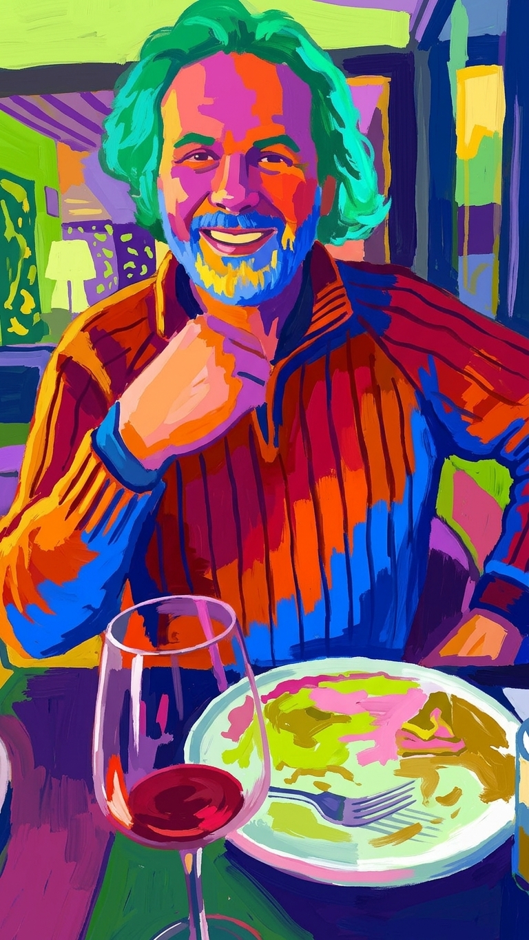 Festin coloré en toute joie. Oeuvre art numérique. Jérôme Selosse