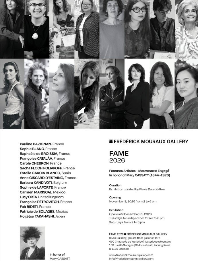 Exposition FAME 2026 - TRIBUTE TO MARY CASSATT à la Frédérick Mouraux Gallery - Uccle - Bruxelles