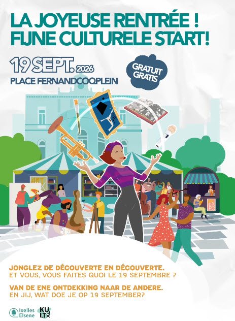 La Joyeuse Rentrée 2026 à Ixelles : Festival Culturel Gratuit à la Place Fernand Cocq