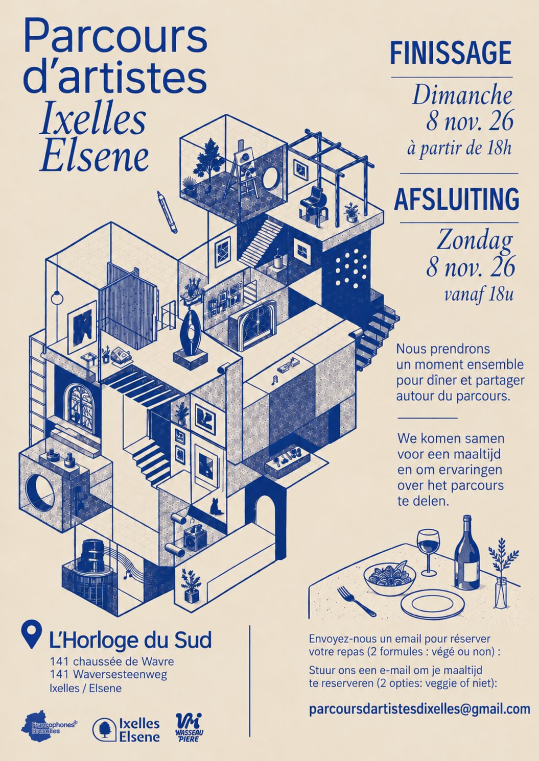 Parcours d'artistes Ixelles 2026 - Finissage à L'Horloge du Sud (Ixelles)