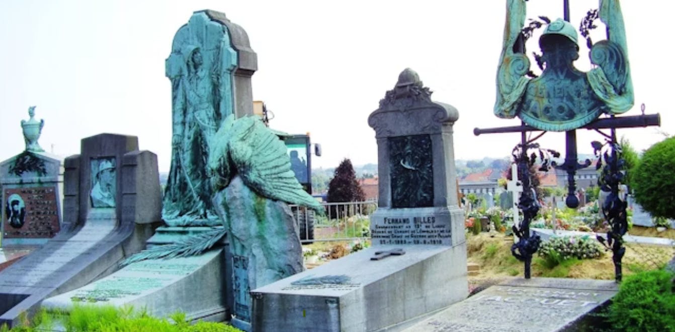 Art funéraire contemporain au cimetière d'Ixelles
