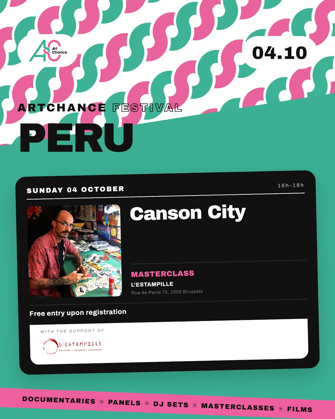 Atelier ArtChance Festival : masterclass de Canson City (Pérou) - Bruxelles