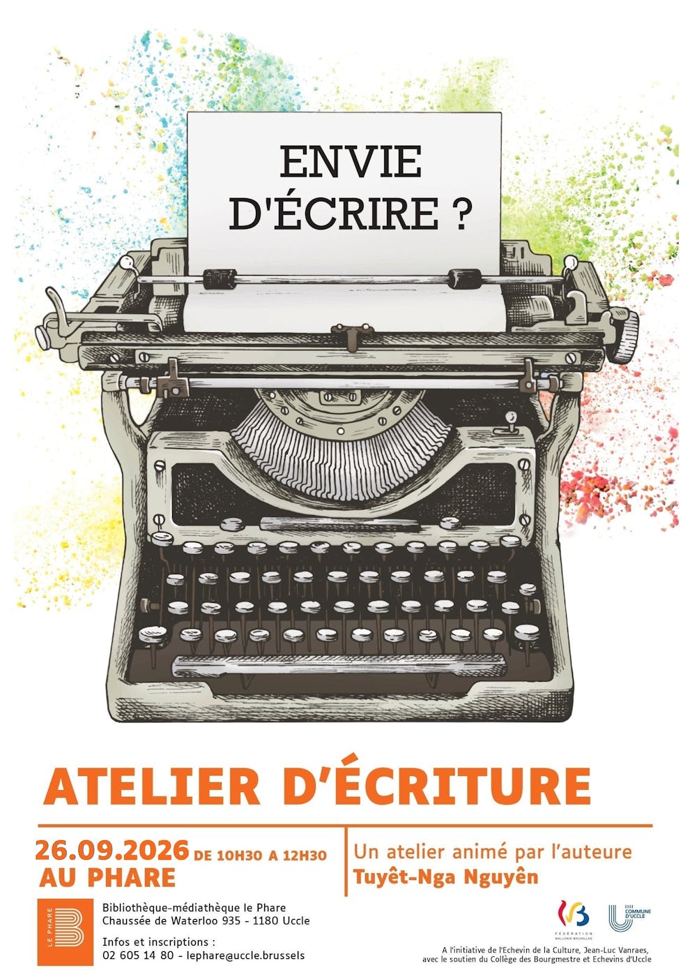 Atelier d'écriture - Bibliothèque-Médiathèque d'Uccle - Bruxelles