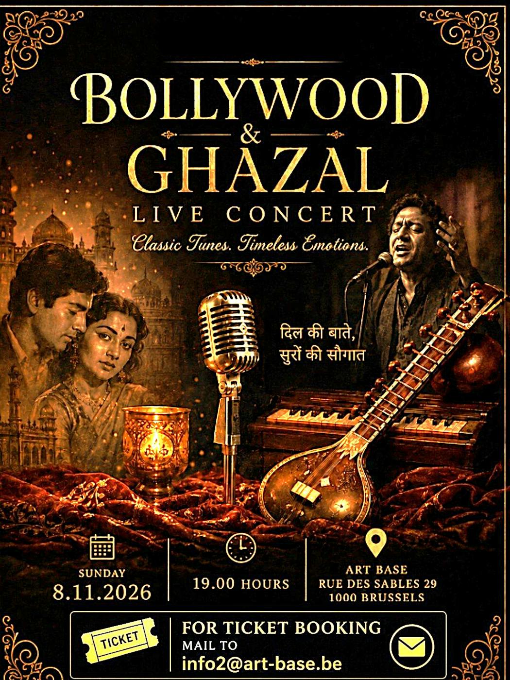 Concert Bollywood & Ghazal- Indian Diamonds à Art base - Bruxelles